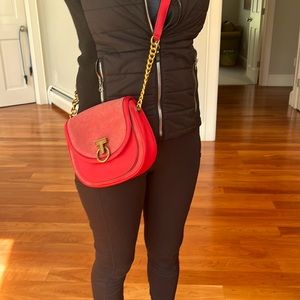 Tous cross body bag. Used once. Pink and red